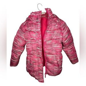 Xersion Jacket Pink Bubble Puffer Hooded Winter Girl M 10/12 Waterproof Rain ski
